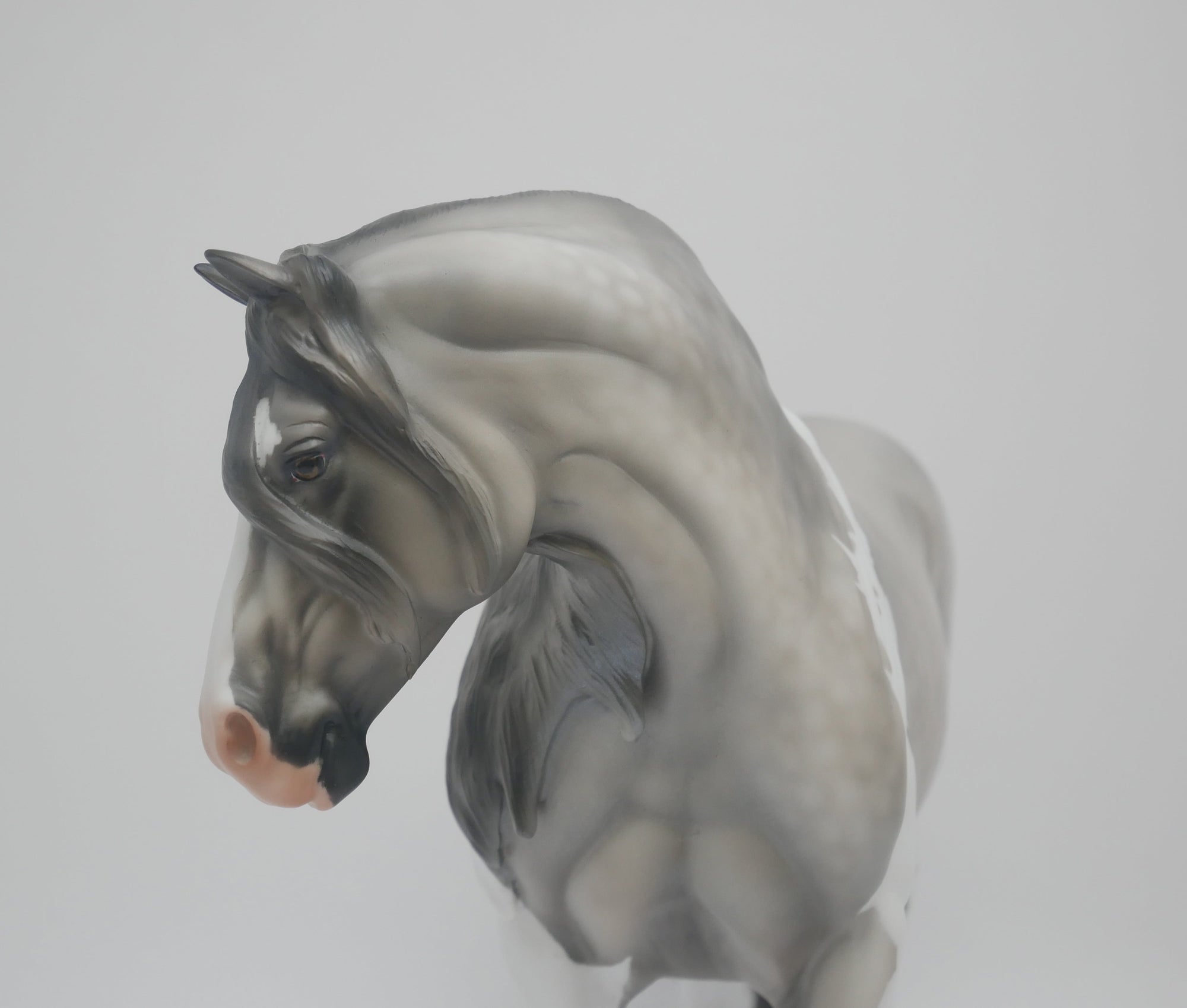 KOOL AID-LE-5 DAPPLE GREY PINTO HEAVY DRAFT MARE MODEL HORSE EA/MW 2020