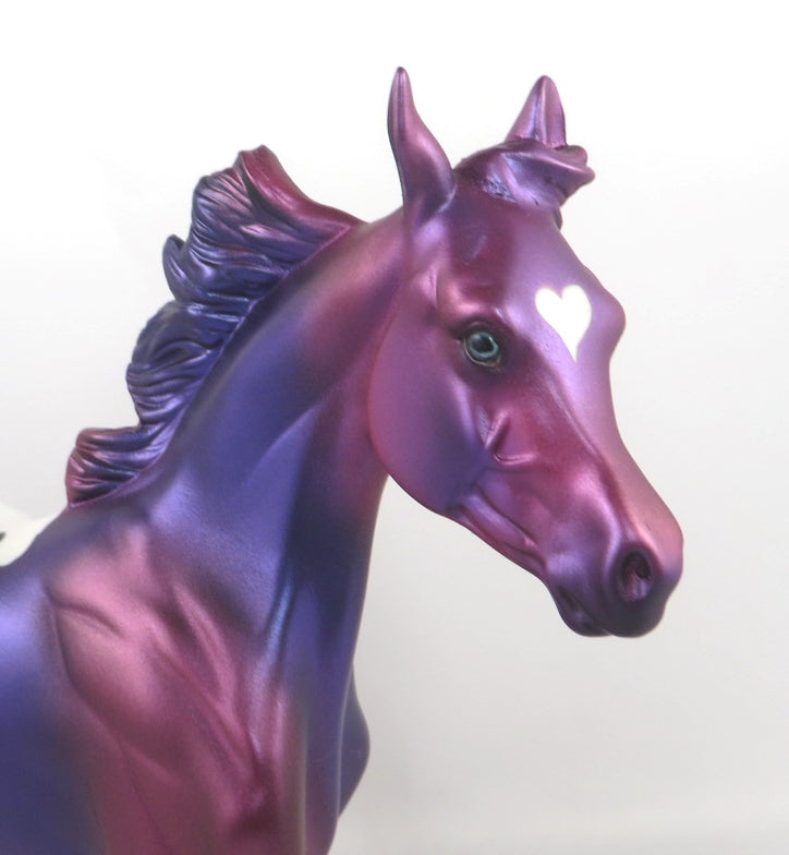 LADY LOVELY - OOAK PURPLE APPALOOSA  DECORATOR YEARLING MODEL HORSE BY KAYLA WESSE SB20