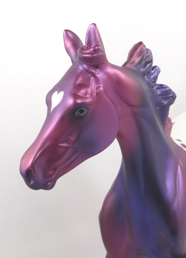 LADY LOVELY - OOAK PURPLE APPALOOSA  DECORATOR YEARLING MODEL HORSE BY KAYLA WESSE SB20
