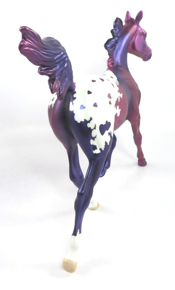 LADY LOVELY - OOAK PURPLE APPALOOSA  DECORATOR YEARLING MODEL HORSE BY KAYLA WESSE SB20