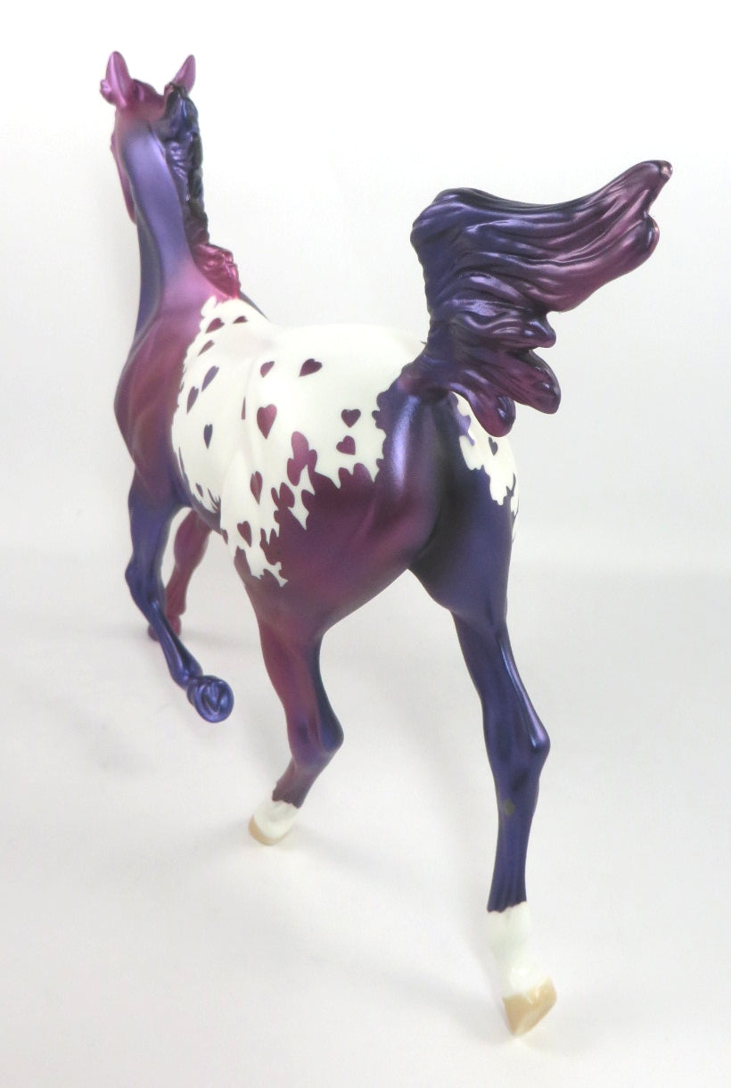 LADY LOVELY - OOAK PURPLE APPALOOSA  DECORATOR YEARLING MODEL HORSE BY KAYLA WESSE SB20