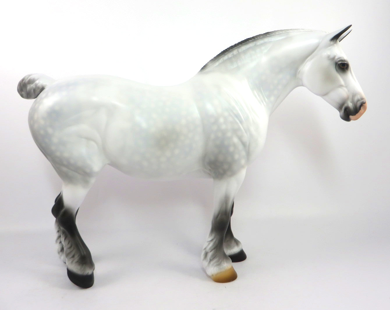 LADY MIST-OOAK DAPPLE GREY HEAVY DRAFT MARE MODEL HORSE PJ2020