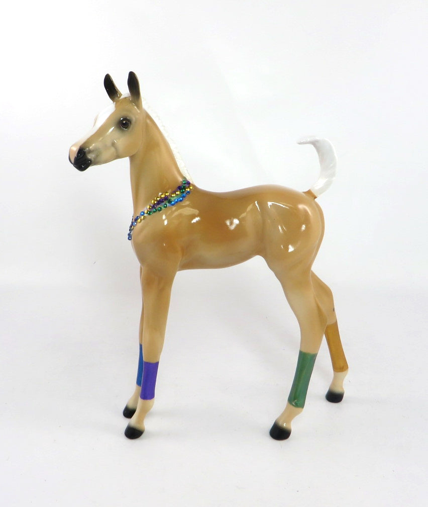 LAFAYETTE - OOAK PALOMINO MARDI GRA DECORATOR ARABIAN FOAL BY AUDREY DIXON 2/25/20
