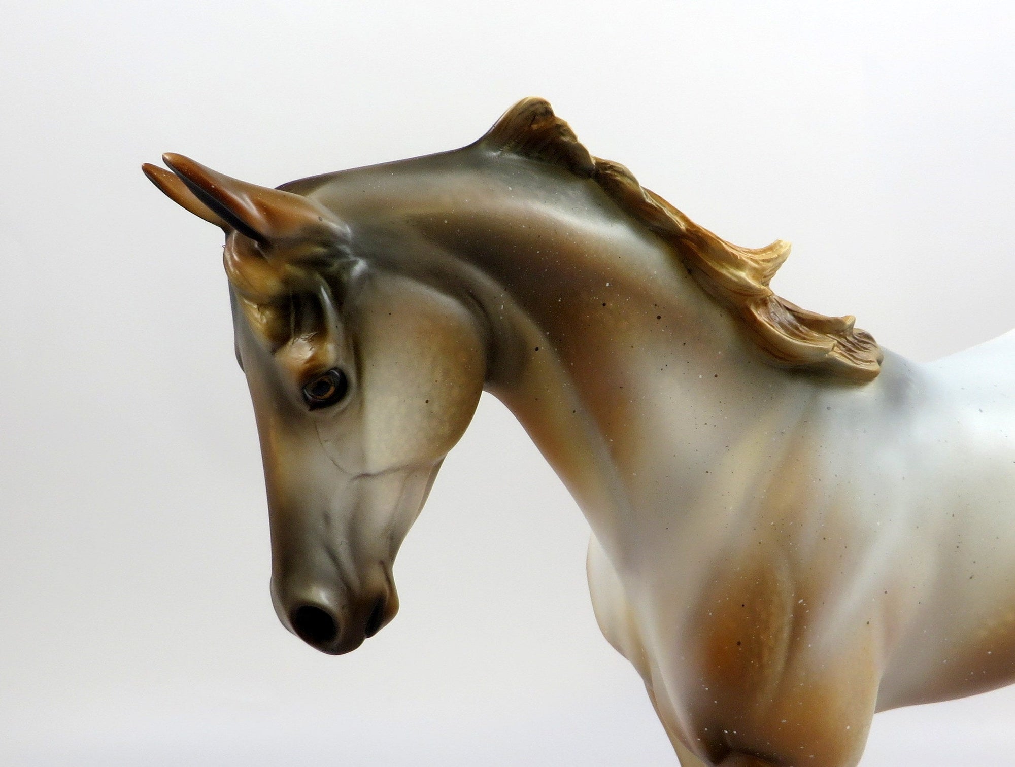LEAFWING-OOAK VARNISH ROAN THOROUGHBRED MODEL HORSE EQ 19