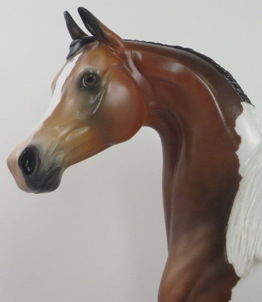 LIGHT AS A FEATHER-OOAK DAPPLE BAY PINTO ARABIAN MODEL HORSE PJ20