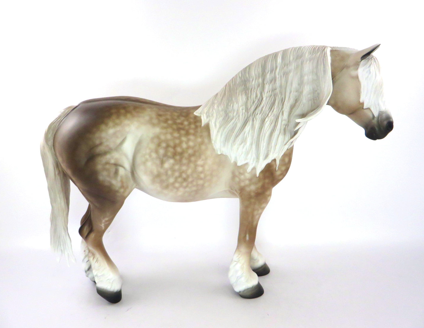 LINDA-OOAK STAR DAPPLE GREY HEAVY DRAFT MARE MODEL HORSE WHS 19