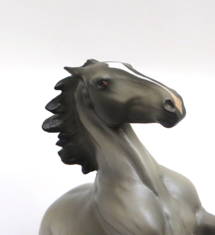 LITTLE JOE - OOAK GRULLA REARING PEBBLE MODEL HORSE  BY AUDREY DIXON EA 2020