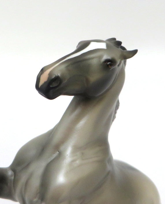 LITTLE JOE - OOAK GRULLA REARING PEBBLE MODEL HORSE  BY AUDREY DIXON EA 2020