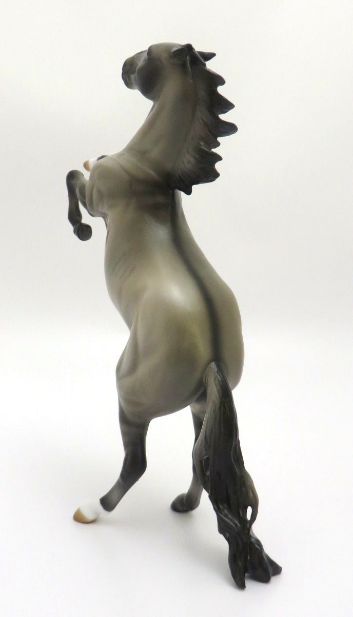 LITTLE JOE - OOAK GRULLA REARING PEBBLE MODEL HORSE  BY AUDREY DIXON EA 2020