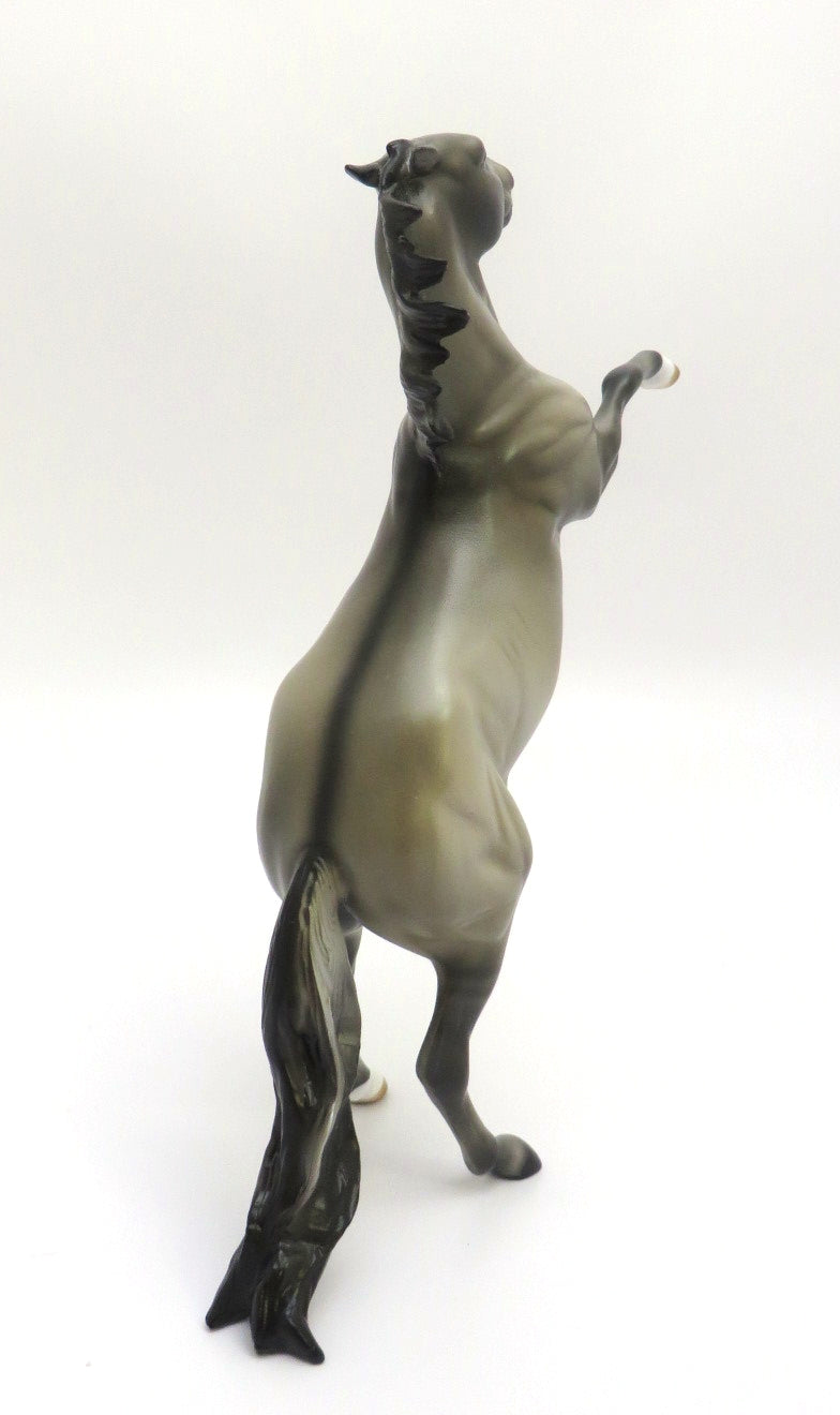 LITTLE JOE - OOAK GRULLA REARING PEBBLE MODEL HORSE  BY AUDREY DIXON EA 2020