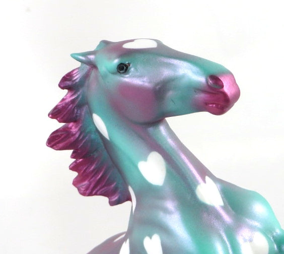 LOT'S O'HEARTS-OOAK REARING PEBBLES DECORATOR MODEL HORSE 2/13/20