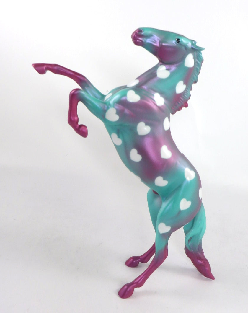 LOT'S O'HEARTS-OOAK REARING PEBBLES DECORATOR MODEL HORSE 2/13/20