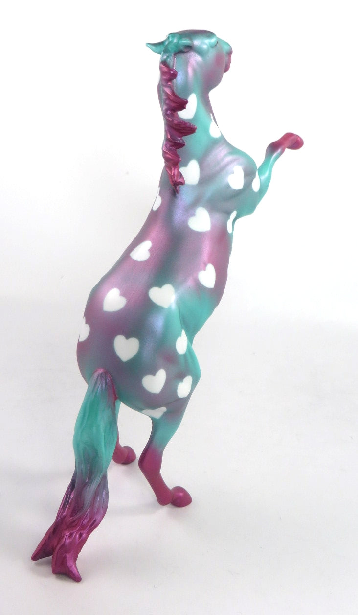 LOT'S O'HEARTS-OOAK REARING PEBBLES DECORATOR MODEL HORSE 2/13/20