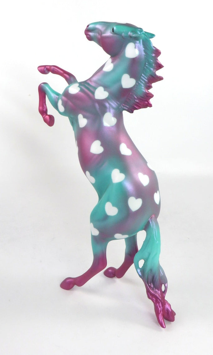 LOT'S O'HEARTS-OOAK REARING PEBBLES DECORATOR MODEL HORSE 2/13/20