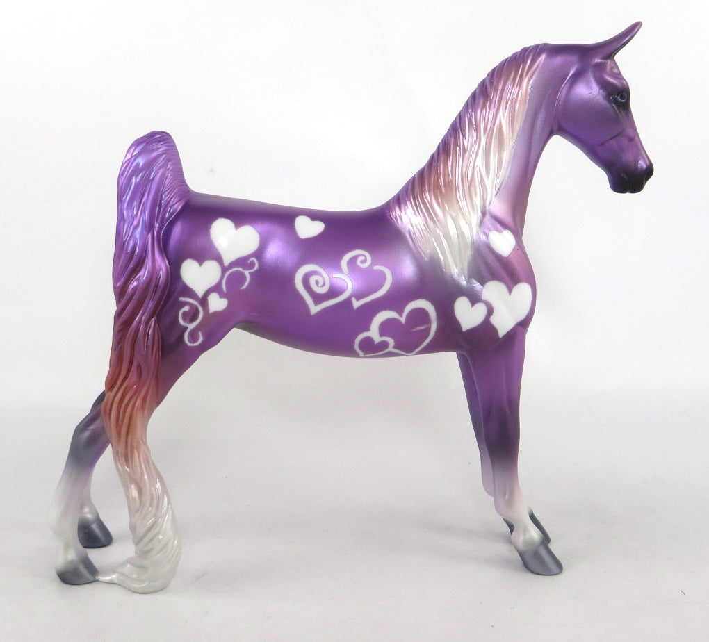 LOVE AT FIRST SIGHT-OOAK VALENTINE DECO SADDLEBRED MODEL HORSE 2/14/20