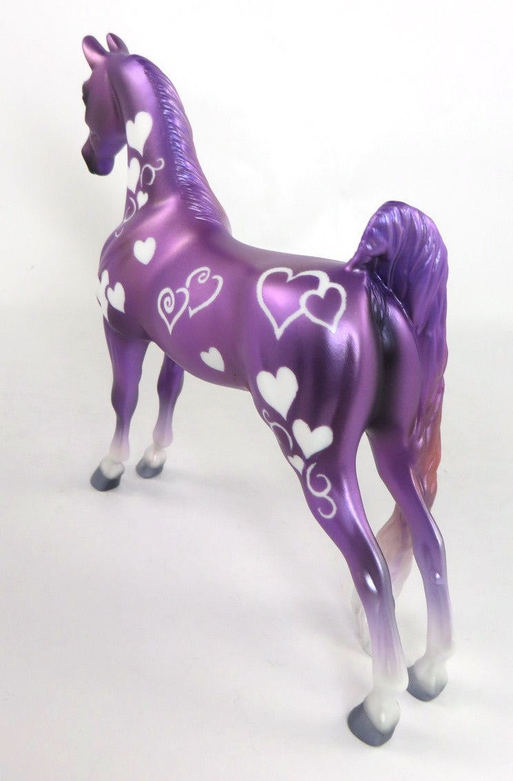 LOVE AT FIRST SIGHT-OOAK VALENTINE DECO SADDLEBRED MODEL HORSE 2/14/20