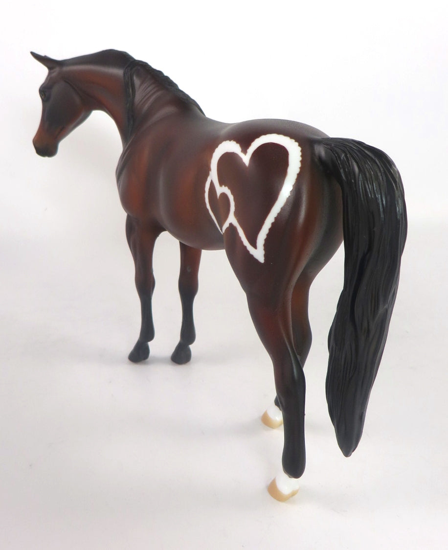 LOVE BUG-OOAK BAY HEART DECORATOR ARABIAN MODEL HORSE 2/13/20