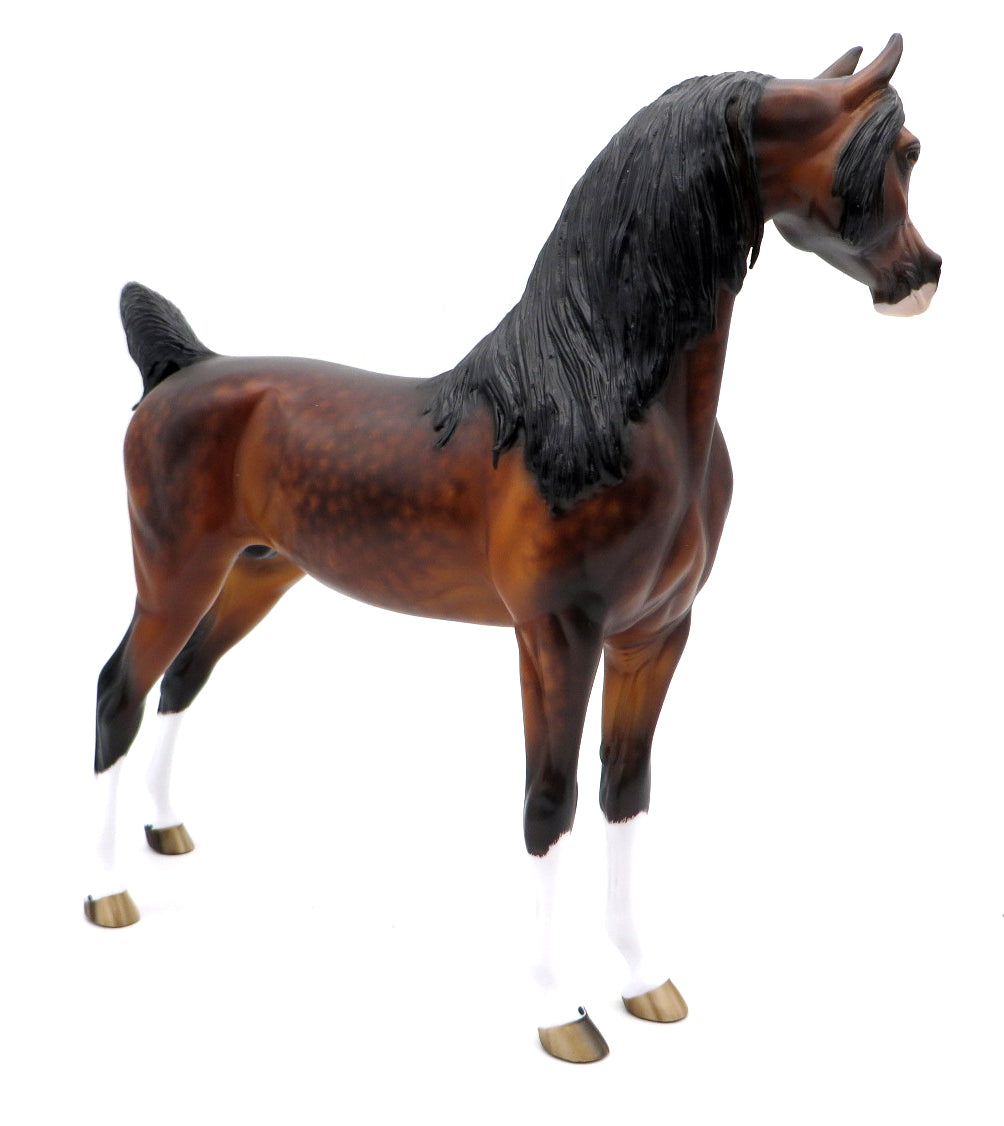 Love Train-OOAK Dapple Bay Arabian Painted by Sheryl Leisure MM 21