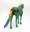 LUCK OF THE IRISH - ST. PATRICKS DAY DECO WITH RAINBOW MANE AND TAIL WITH A SPLASH OF GLITTER AND JEWELED POT OF GOLD SPANISH MUSTANG 3/6/20