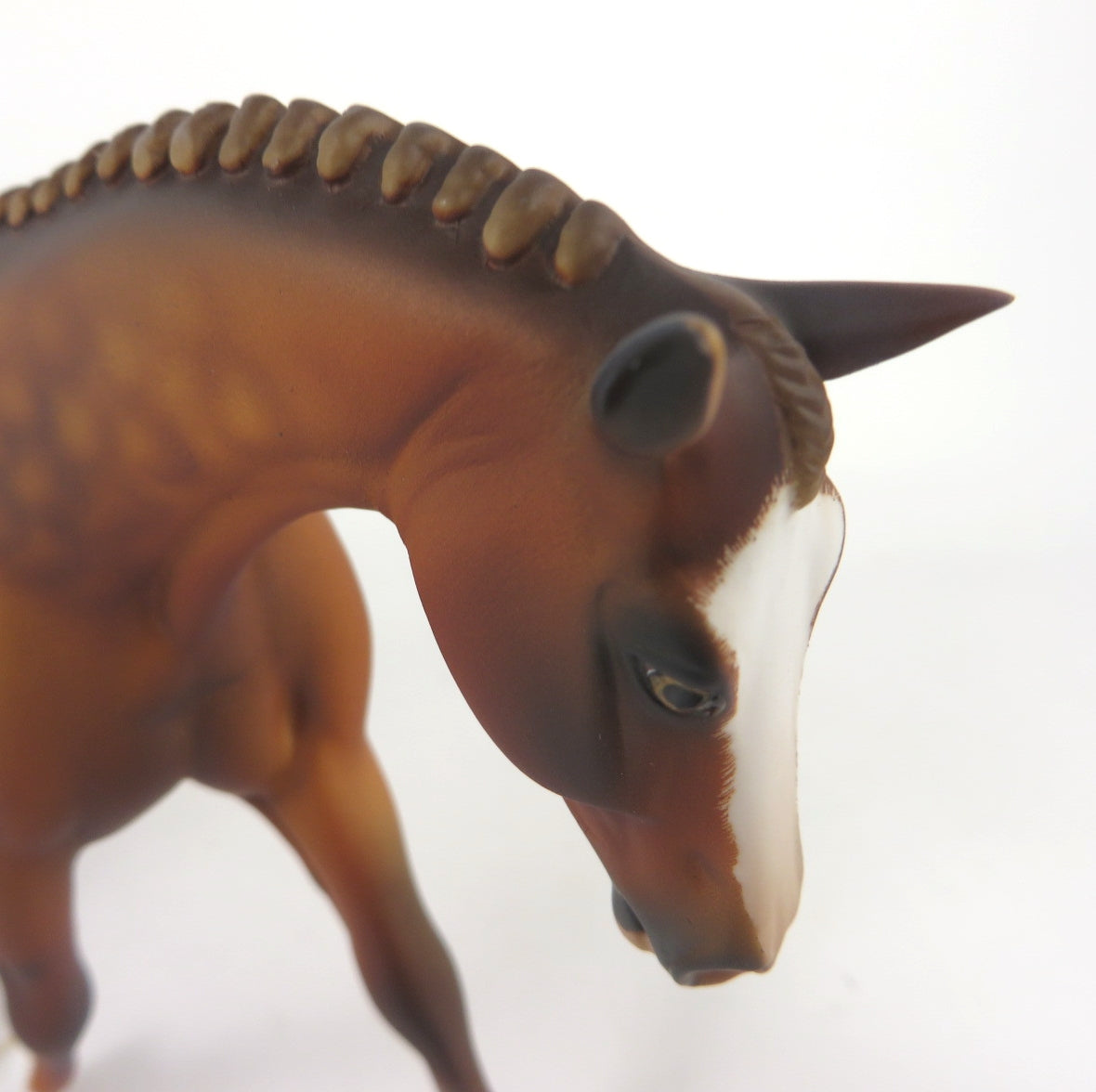 MAGIC CHRISTMAS-OOAK DAPPLE CHESTNUT  WARMBLOOD PEBBLE MODEL HORSE BY AUDREY DIXON  WHS 19