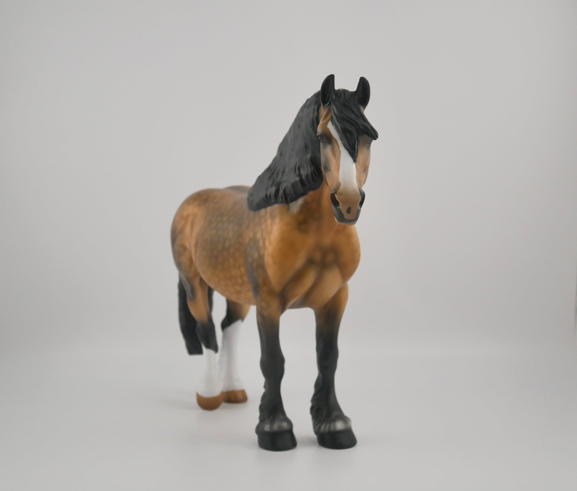 Manet-OOAK Dapple Buckskin Heavy Draft Mare by Audrey Dixon