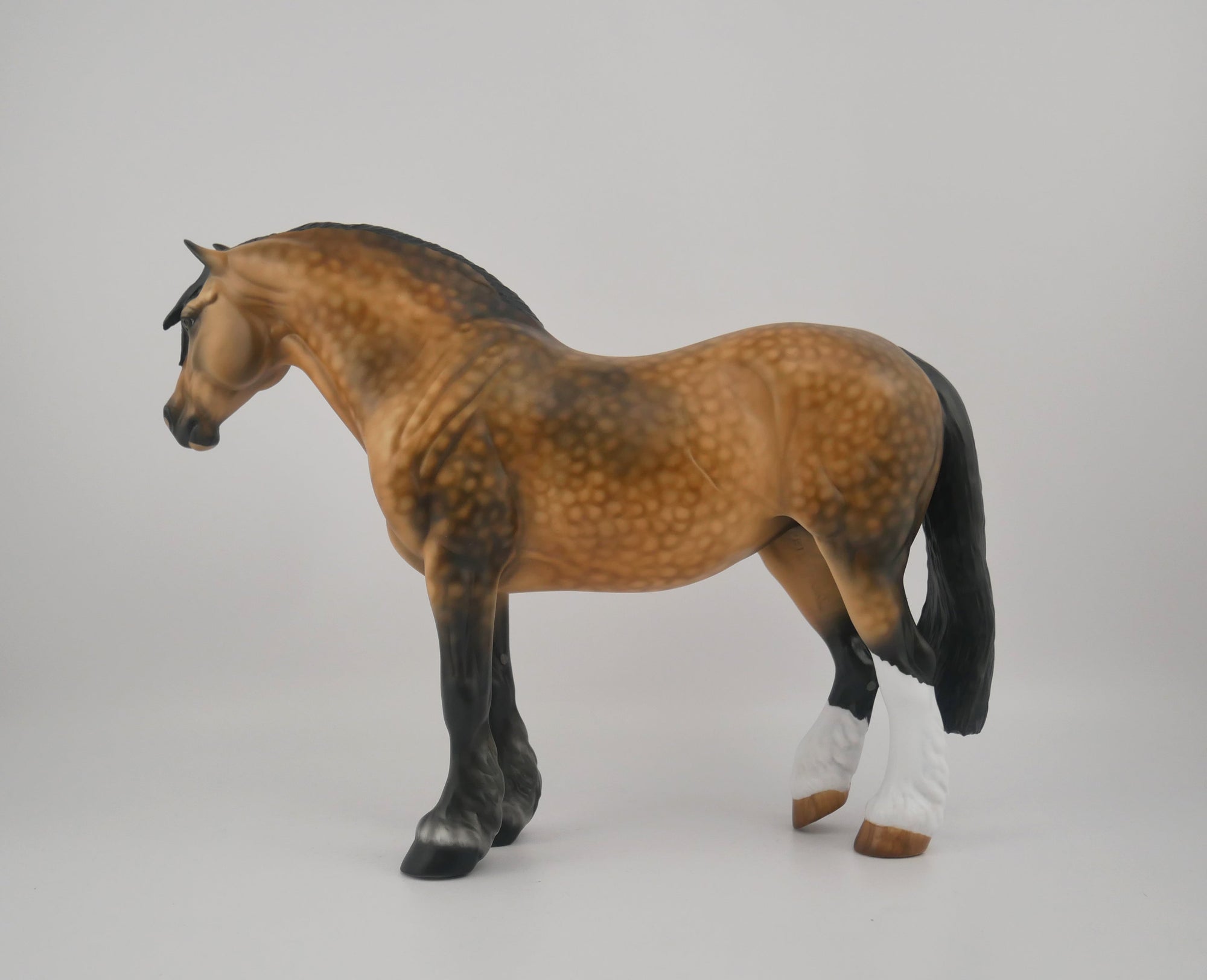 Manet-OOAK Dapple Buckskin Heavy Draft Mare by Audrey Dixon