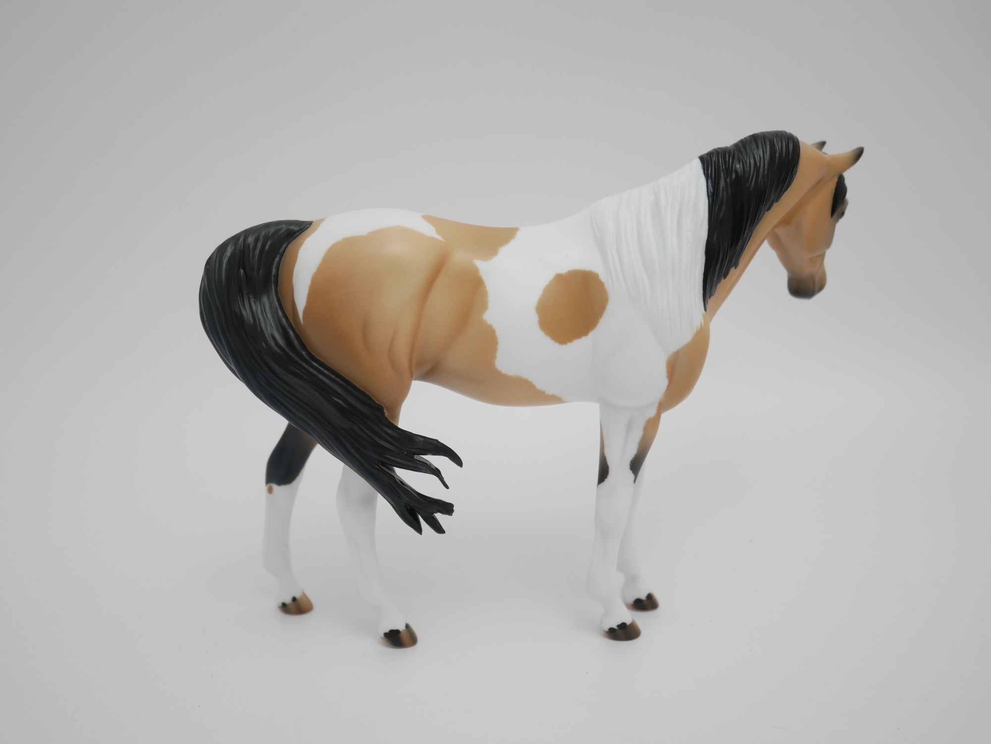 MARCH MADNESS-OOAK BUCKSKIN PAINT ARAB PEBBLES MODEL HORSE 3/13/20