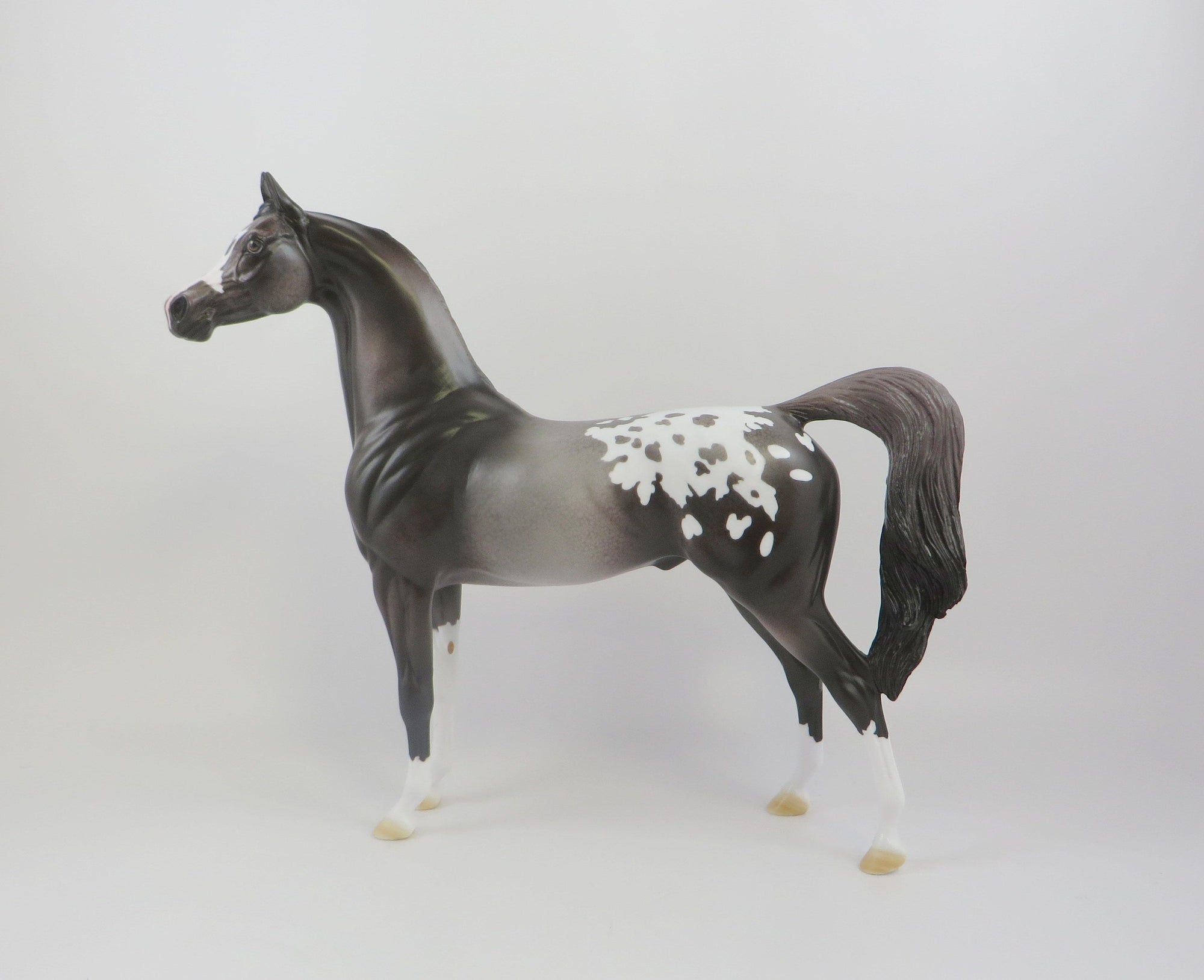 MILOSH-OOAK ROSE GREY APPALOOSA ARBIAN MODEL HORSE EQ 19