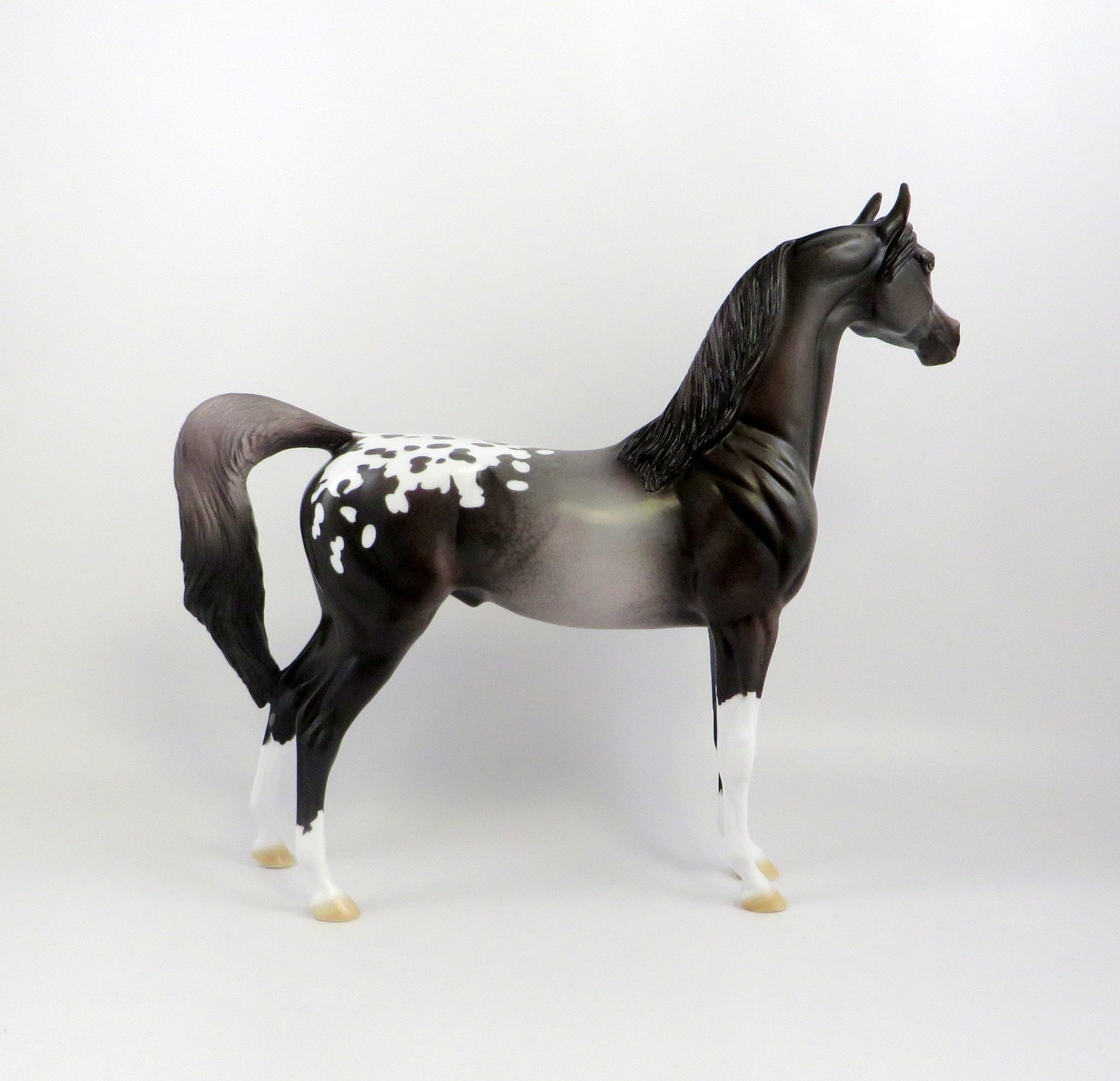 MILOSH-OOAK ROSE GREY APPALOOSA ARBIAN MODEL HORSE EQ 19