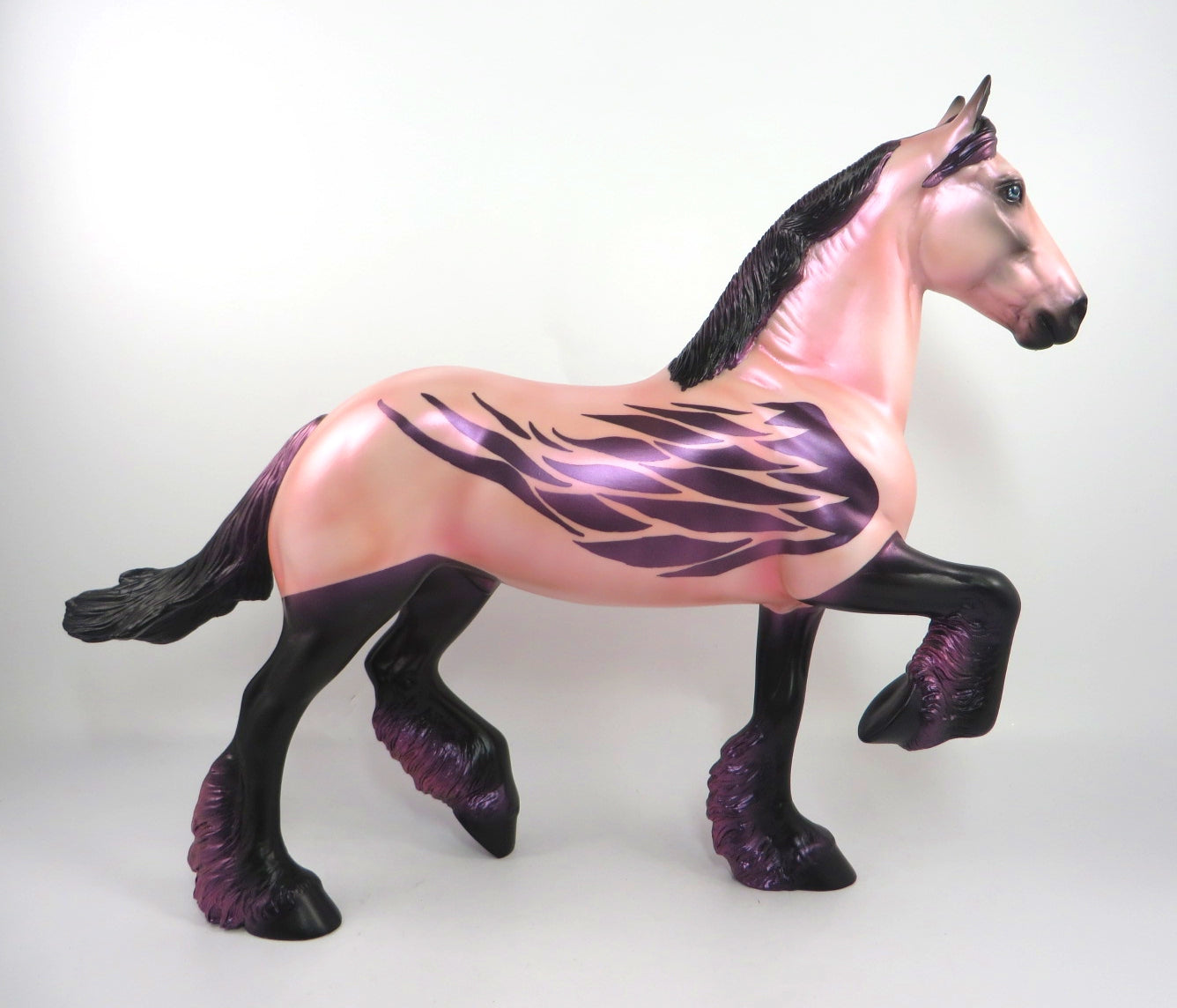 MO JO -  OOAK PINK DECORATOR TROTTING DRAFTER MODEL HORSE SB20