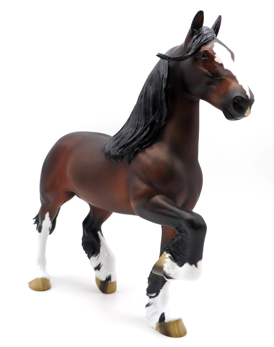 Monsoon Wind-OOAK Dapple Dapple Bay Trotting Drafter Painted by Ellen Robbins 1/10/21