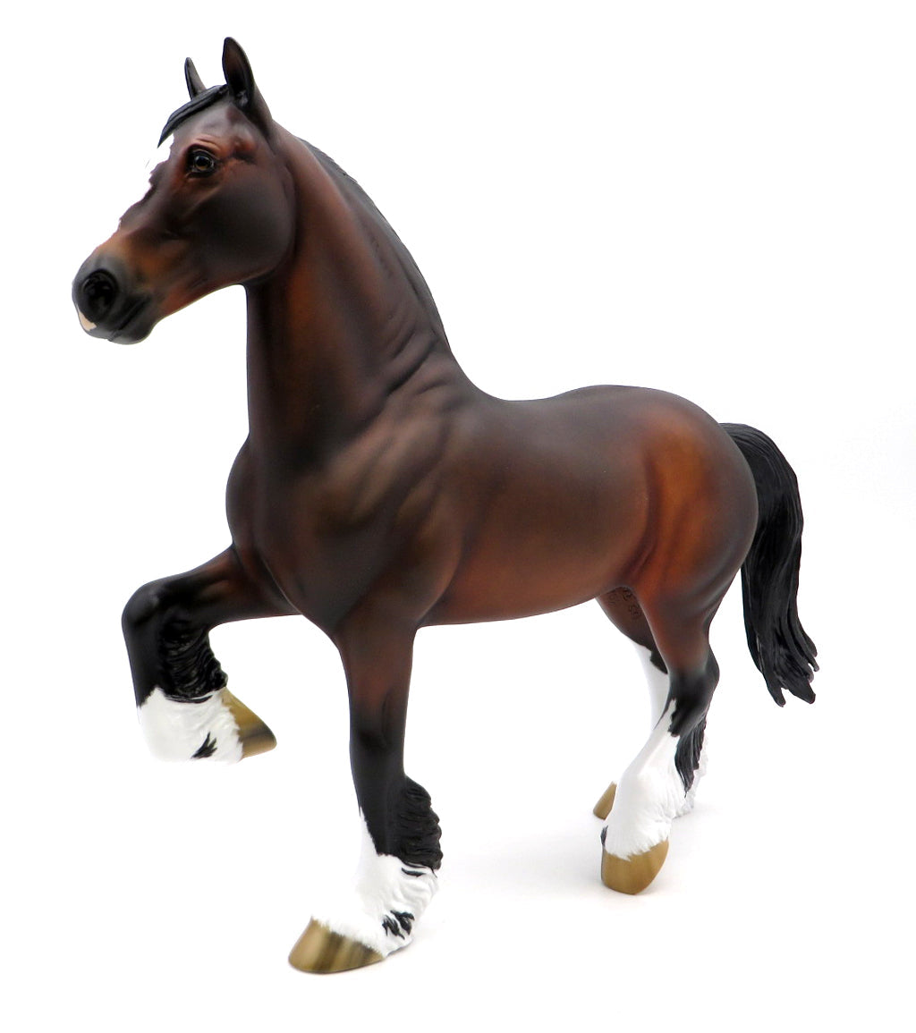 Monsoon Wind-OOAK Dapple Dapple Bay Trotting Drafter Painted by Ellen Robbins 1/10/21