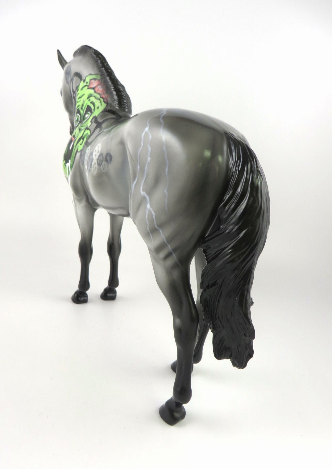 MONSTROSITY - OOAK GREY &amp; BLACK WITH GREEN MONSTER DECORATOR BY DAWN QUICK MM19