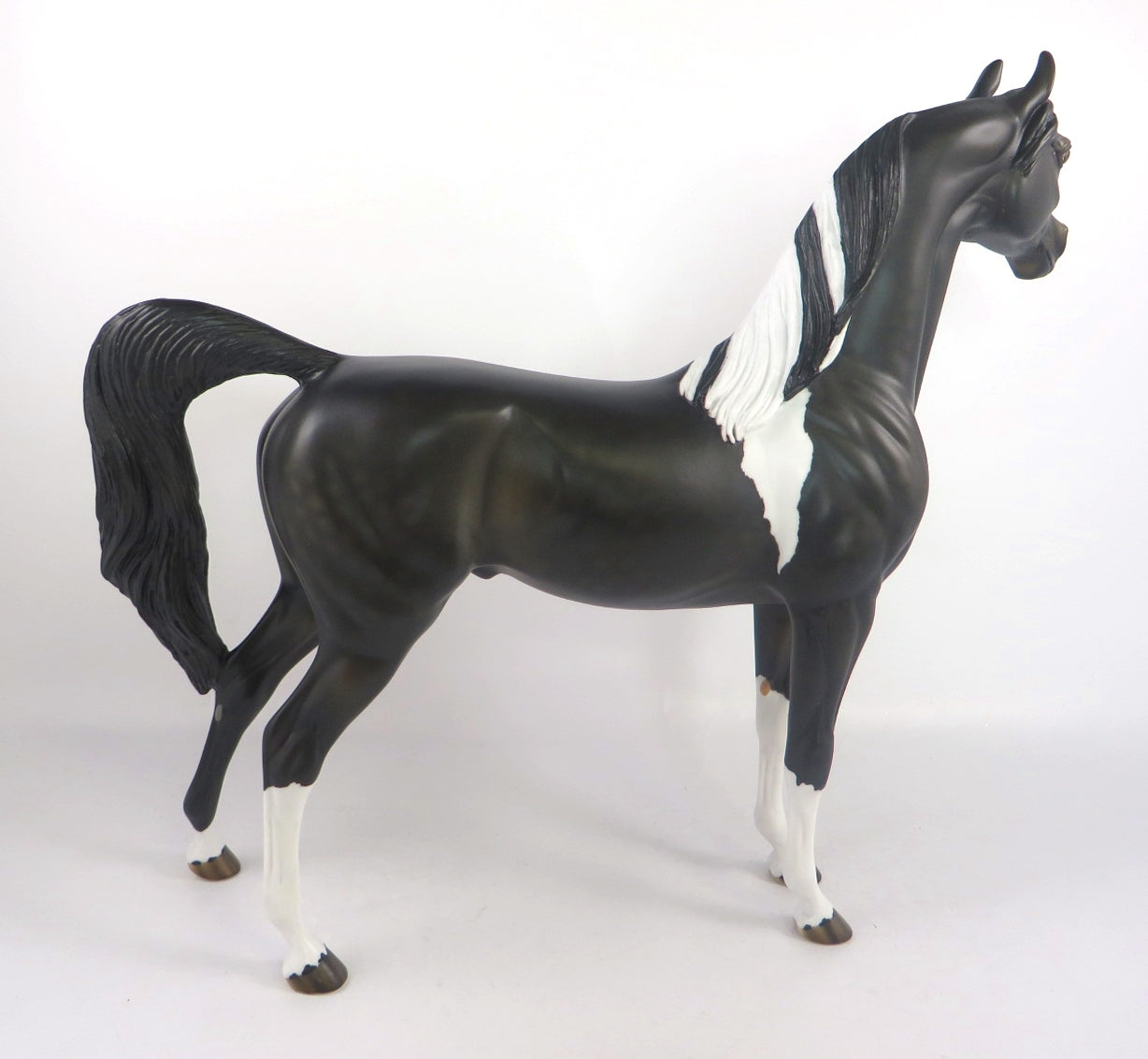 MOON MIST-OOAK DAPPLE BLACK PINTO ARABIAN MODEL HORSE 2/12/20