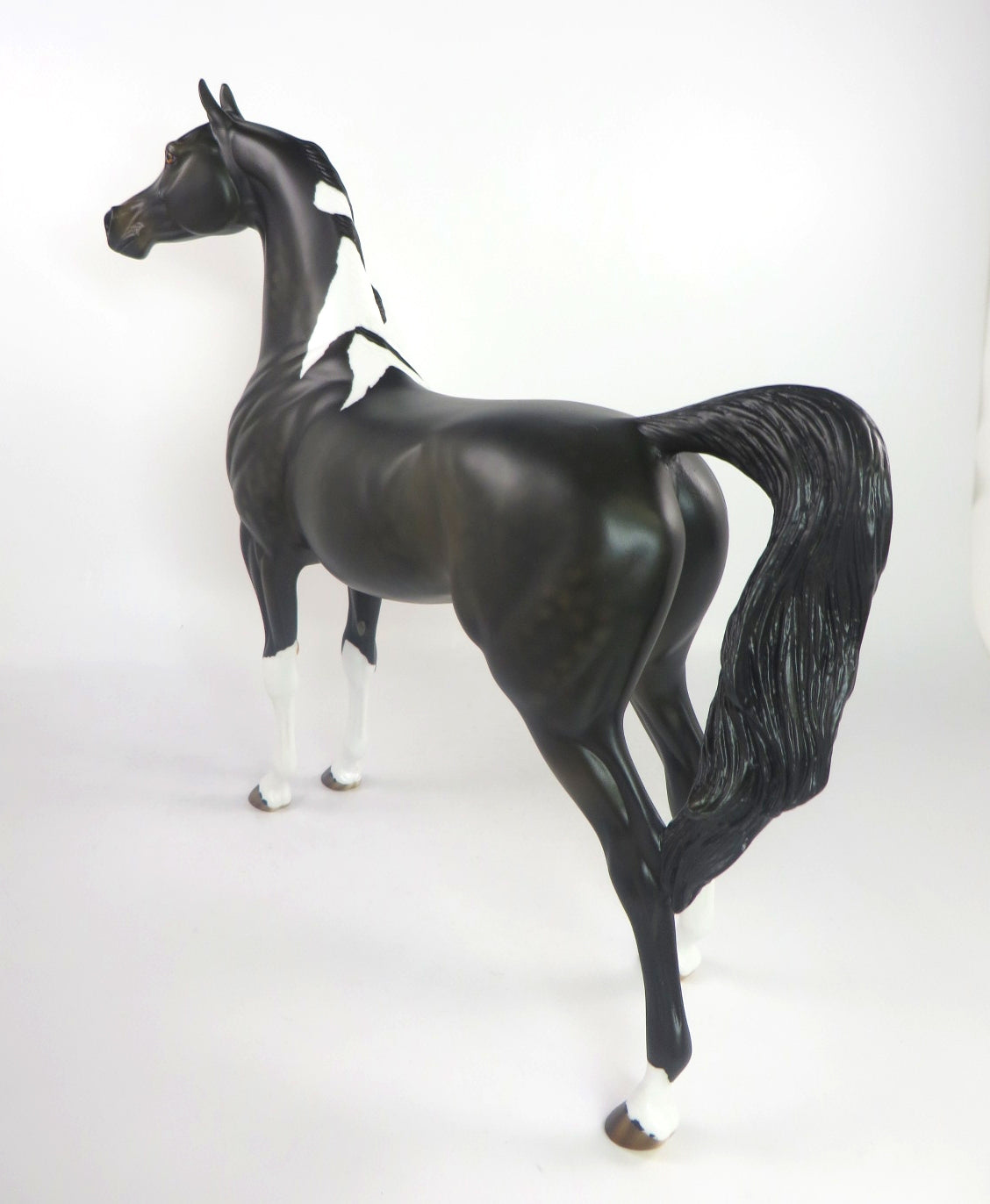 MOON MIST-OOAK DAPPLE BLACK PINTO ARABIAN MODEL HORSE 2/12/20
