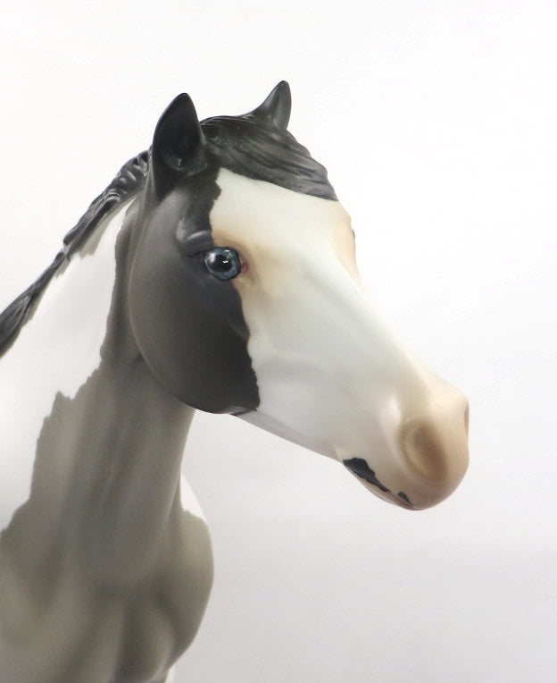 MOONLIGHT SERENADE - OOAK GREY PINTO SPANISH MUSTANG MODEL HORSE 02/13/20
