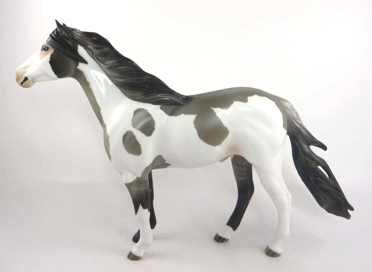 MOONLIGHT SERENADE - OOAK GREY PINTO SPANISH MUSTANG MODEL HORSE 02/13/20