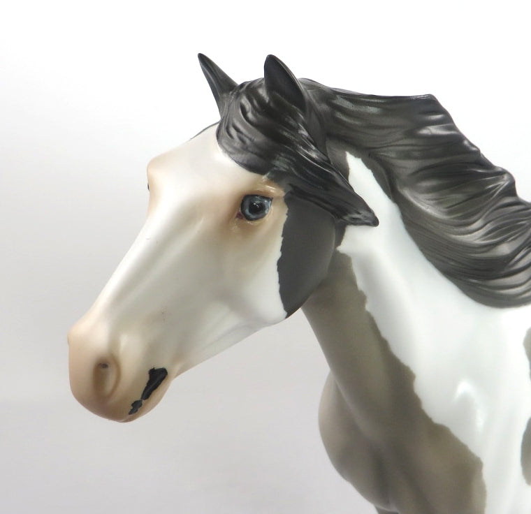 MOONLIGHT SERENADE - OOAK GREY PINTO SPANISH MUSTANG MODEL HORSE 02/13/20