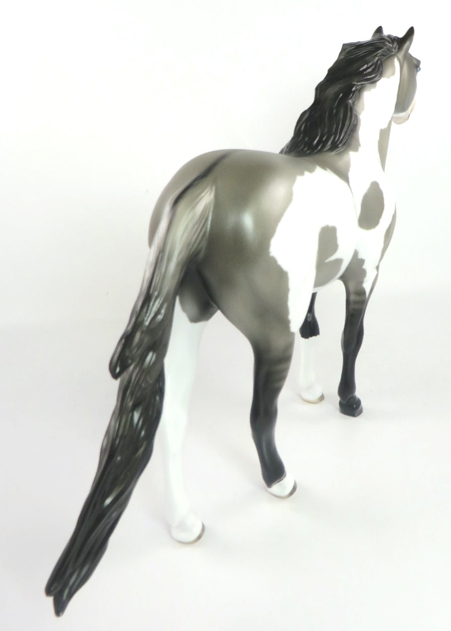 MOONLIGHT SERENADE - OOAK GREY PINTO SPANISH MUSTANG MODEL HORSE 02/13/20