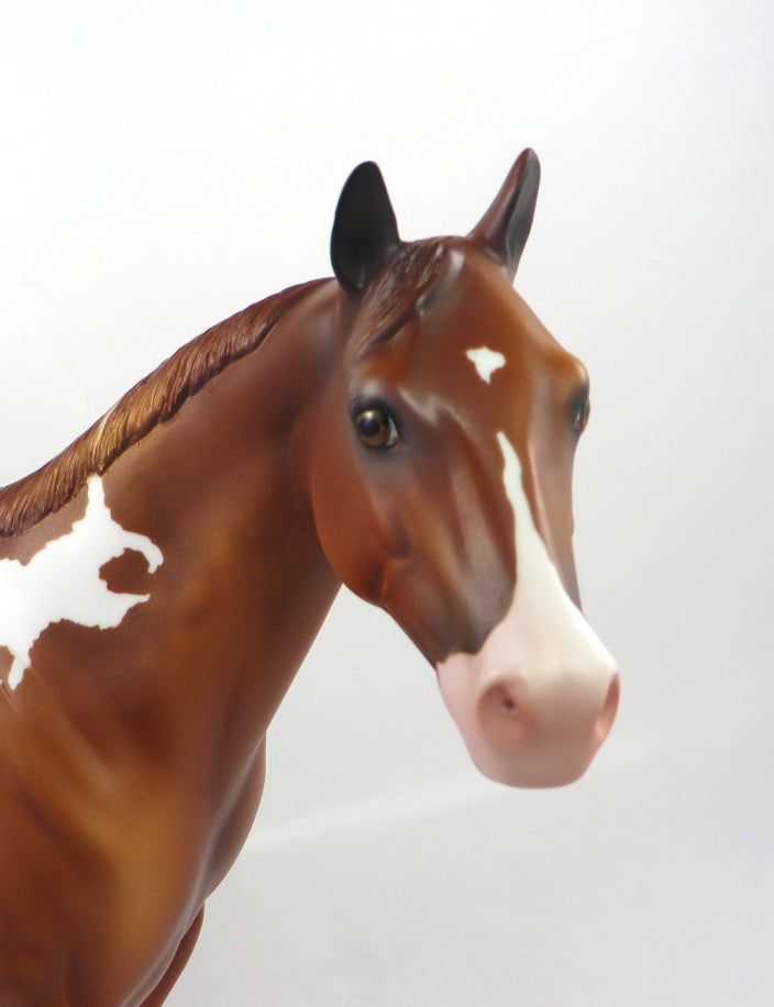 MOVIE TIME-OOAK DAPPLE CHESTNUT PINTO ISH MODEL HORSE PJ 2020
