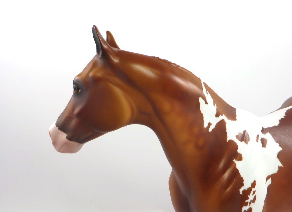 MOVIE TIME-OOAK DAPPLE CHESTNUT PINTO ISH MODEL HORSE PJ 2020