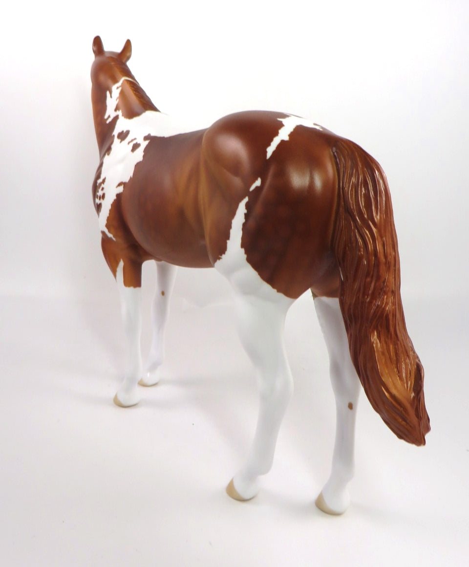 MOVIE TIME-OOAK DAPPLE CHESTNUT PINTO ISH MODEL HORSE PJ 2020