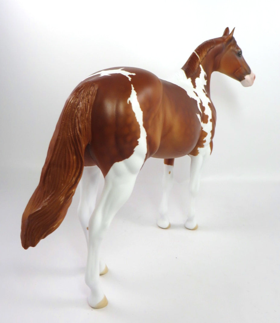 MOVIE TIME-OOAK DAPPLE CHESTNUT PINTO ISH MODEL HORSE PJ 2020