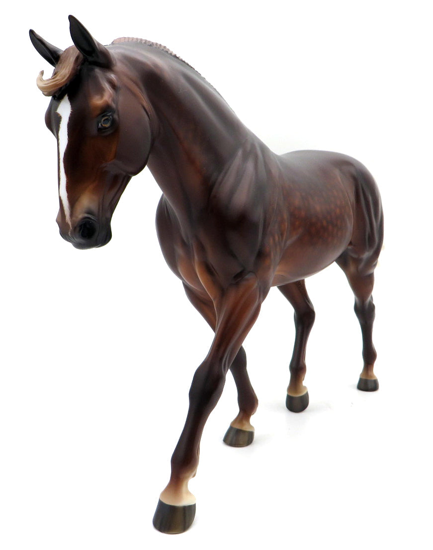 Mr. Postman-OOAK Burgundy Chestnut Irish Draft Painted by Sheryl Leisure 11/15/21