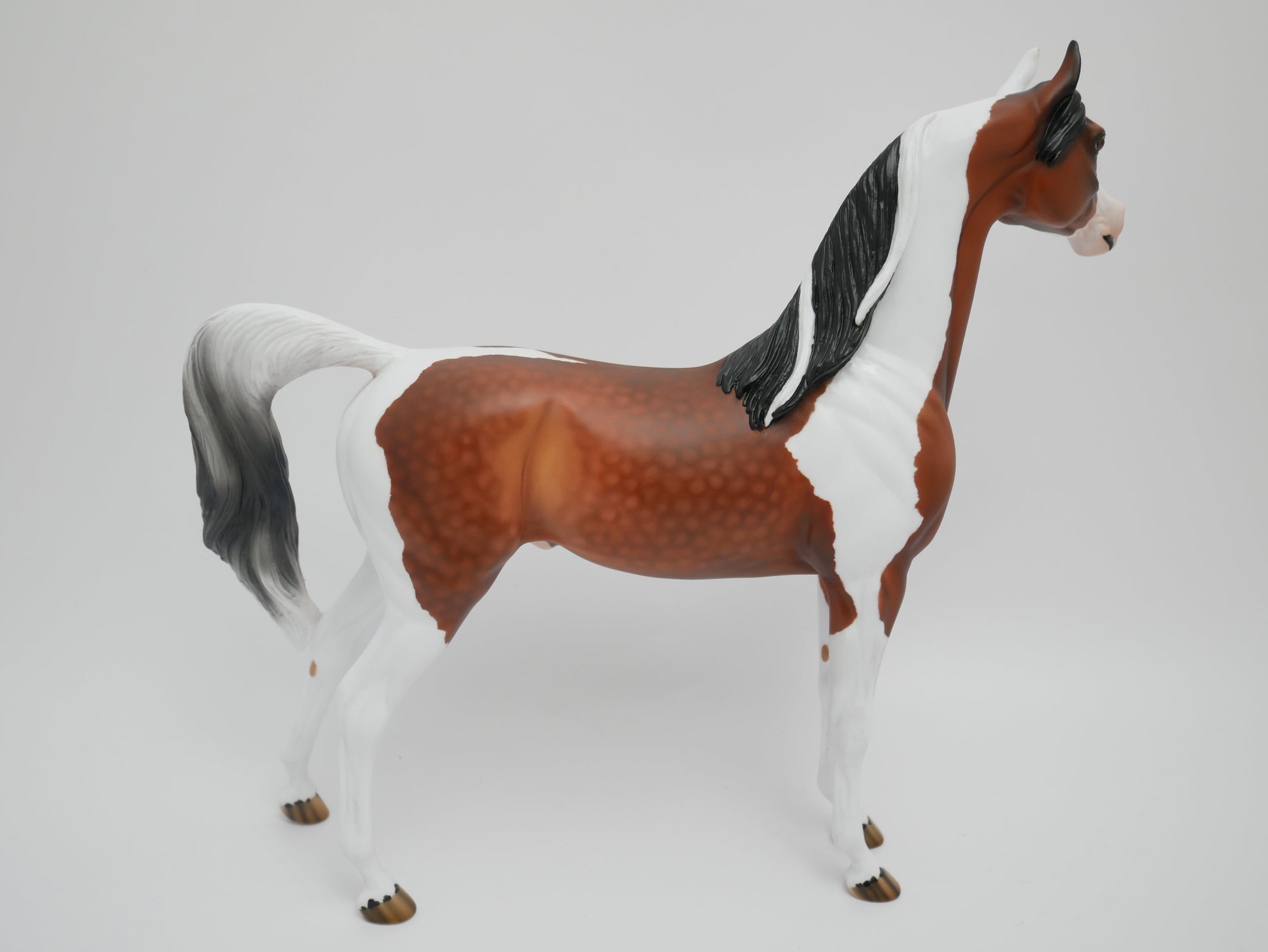 MUSTACHE-OOAK STAR DAPPLE BAY PAINT ARABIAN MODEL HORSE BY AUDREY DIXON  3/13/20