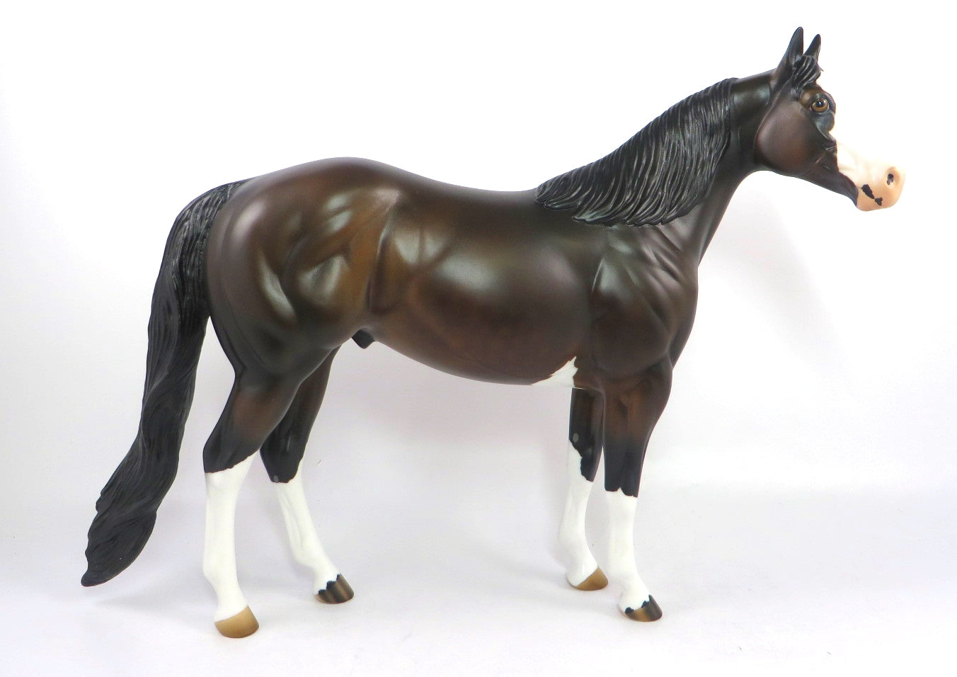 NIGHT TRAIN-OOAK BAY ISH MODEL HORSE BY MISSY FOX SB 20