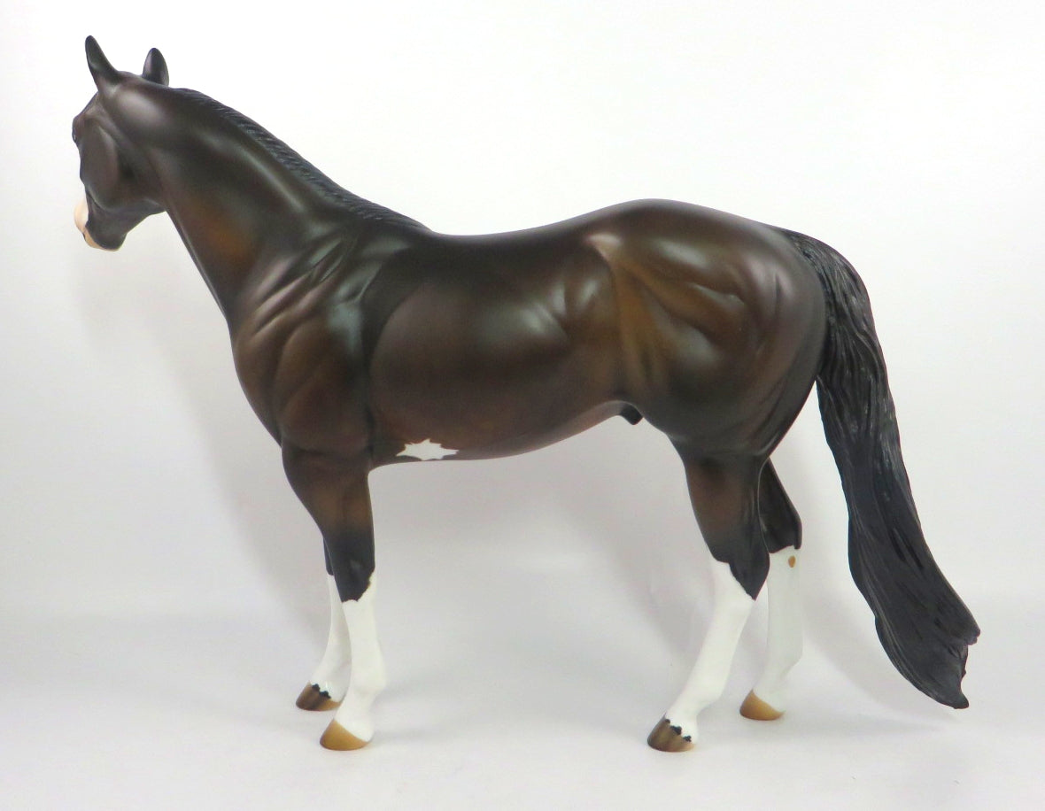 NIGHT TRAIN-OOAK BAY ISH MODEL HORSE BY MISSY FOX SB 20