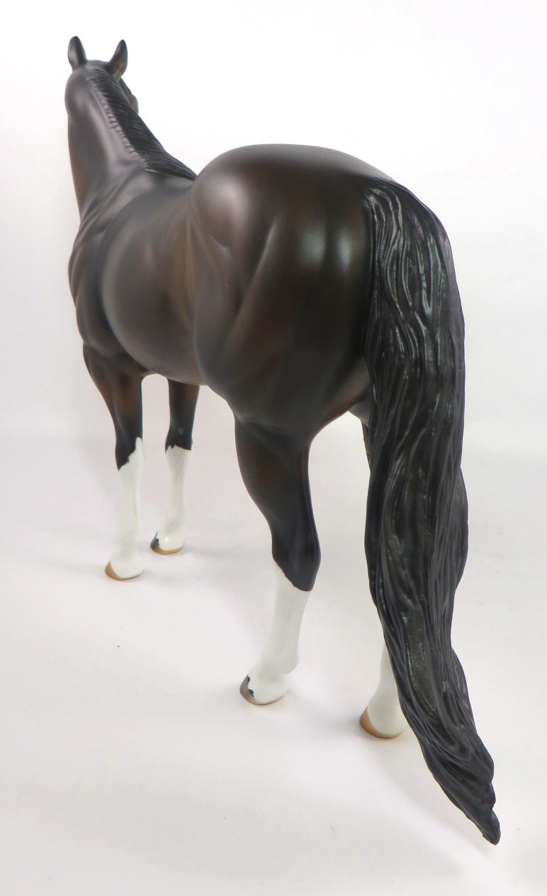 NIGHT TRAIN-OOAK BAY ISH MODEL HORSE BY MISSY FOX SB 20