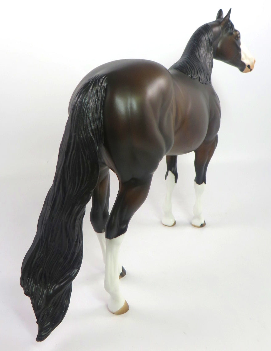 NIGHT TRAIN-OOAK BAY ISH MODEL HORSE BY MISSY FOX SB 20