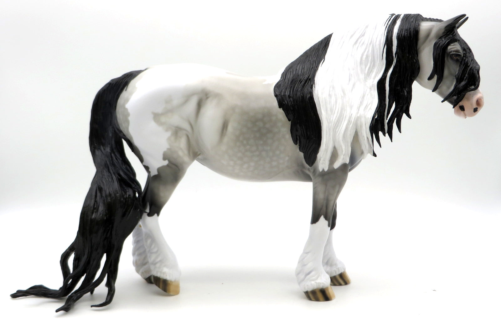 Noelle-OOAK Grey Pinto Heavy Draft Painted by Dawn 12/27/21